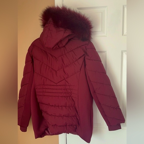 NWOT Women's Michael Kors Faux-Fur-Trim Hooded Puffer Coat, XL - Picture 4 of 5